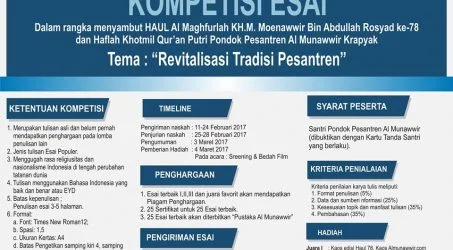 KOMPETISI ESAI : “Revitalisasi Tradisi Pesantren”