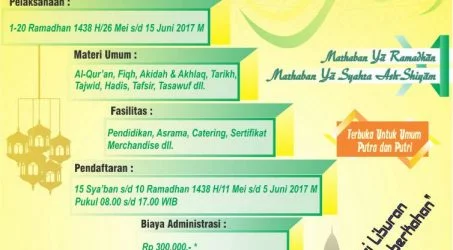 Jadwal Pengajian Program Khusus Ramadhan (PKR) 1438 H